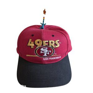 Vintage san Francisco 49ers hat cap red gold made in usa snap back as is